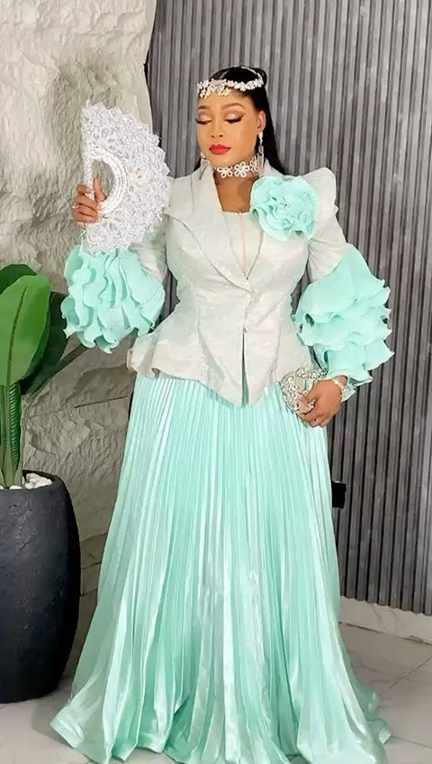 Dramatic Sleeve Top and Maxi Skirt | Mother of The Bride Graduation Wedding Guest