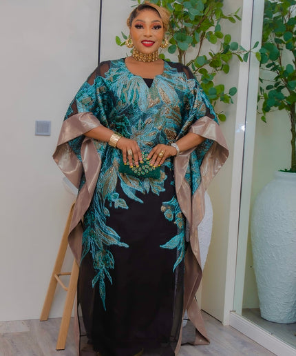 Purple Bubu Brocade Dress for African Wedding Guest Kaftan Engagement Ceremony Cocktail