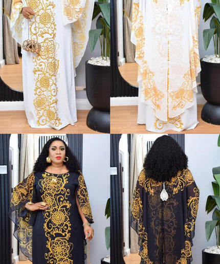 Embellished Kaftan with Cape | Wedding Guest Mother of The Bride Birthday Celebrant