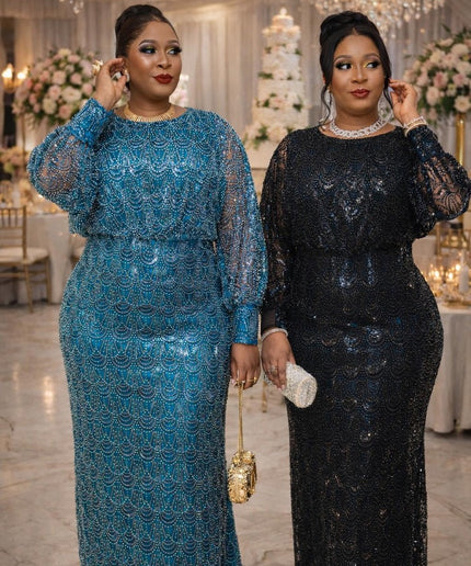 Classy Black Beaded Embellished Party Dress Formal Evening Attire Wedding Guest Mother of The Bride Anniversary Birthday Cocktail