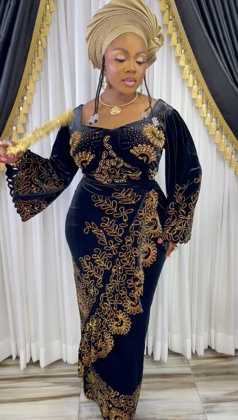 Rhinestone Wrap Iro and Buba Dress