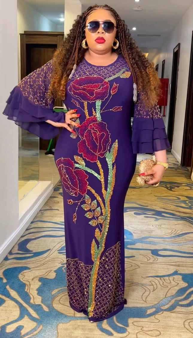 Rhinestone Floral Kaftan