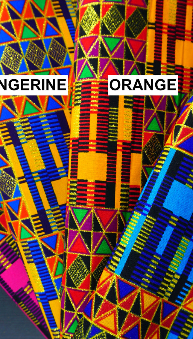 METALLIC COTTON KENTE AFRICAN PRINT
