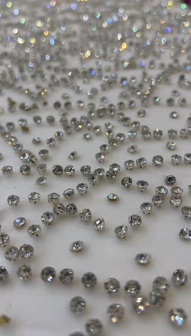 Swarovski Crystal Hand Beaded Fabric Dressmaking | Wedding Evening Gown Pageant Birthday Party Prom Dress