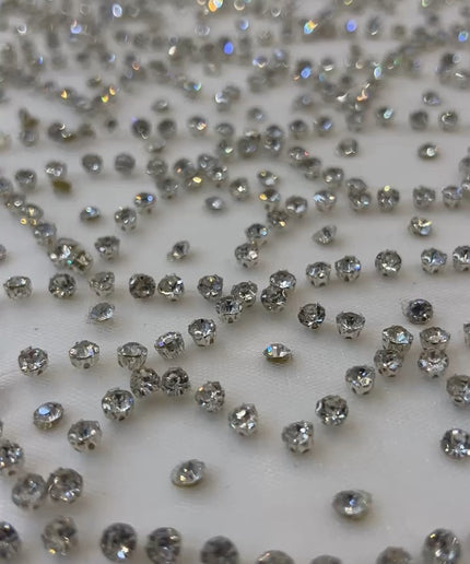Swarovski Crystal Hand Beaded Fabric Dressmaking | Wedding Evening Gown Pageant Birthday Party Prom Dress