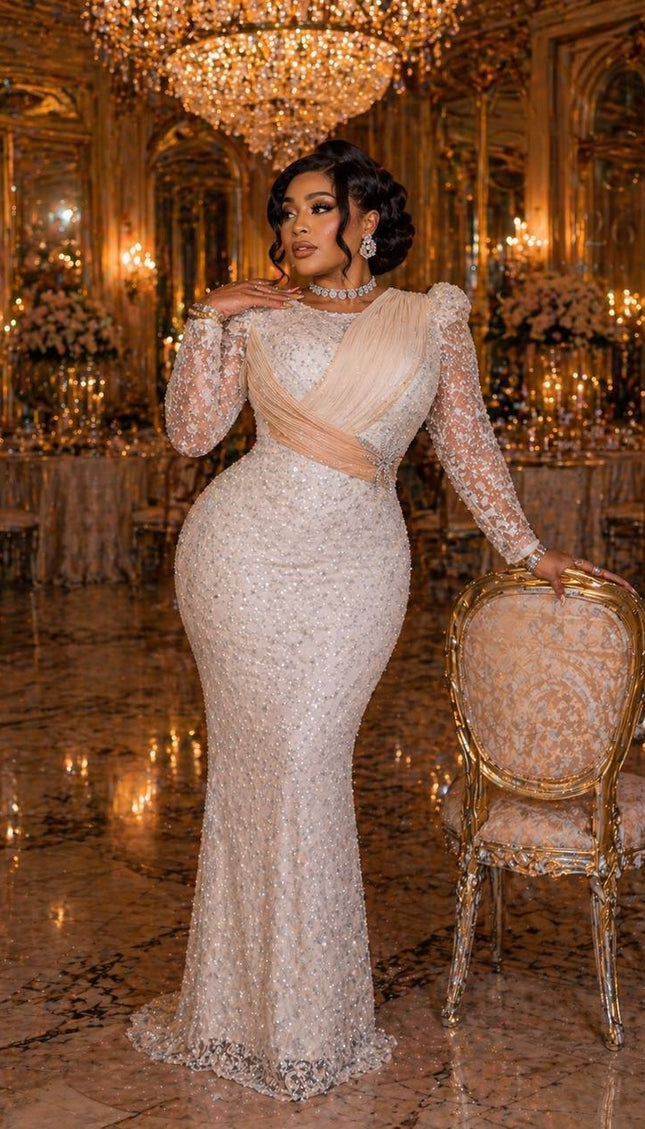 Burgundy Bead-Embellished Structured Mermaid Gown Formal Evening Wear for Mother of The Bride Wedding Guest Dress Birthday Celebrant Party Outfit
