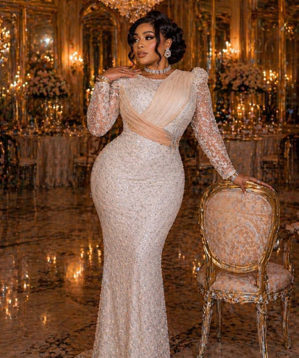 Burgundy Bead-Embellished Structured Mermaid Gown Formal Evening Wear for Mother of The Bride Wedding Guest Dress Birthday Celebrant Party Outfit
