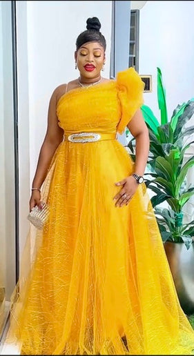 One Shoulder A-Line Gown Mother of The Bride Curvy, Summer Wedding Guest Maxi Dress, Birthday Photoshoot Bridal Reception Gala Ball Gown
