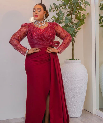 Gold Sequin Side Slit Formal Evening Dress: Cocktail Anniversary Wedding Birthday Mother of The Bride Outfit