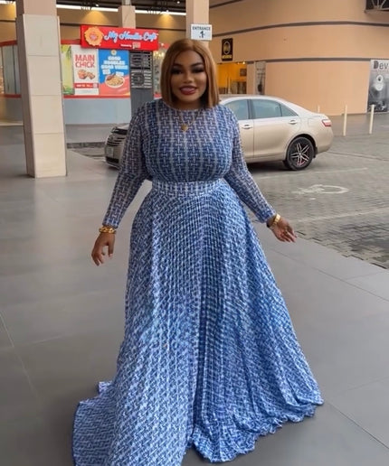 Classy Top & Pleated A-Line Skirt, Matching 2-Piece Set for Wedding Guest Outfit Birthday Party Dinner Ladies Night Concert - Plus Size Fashion