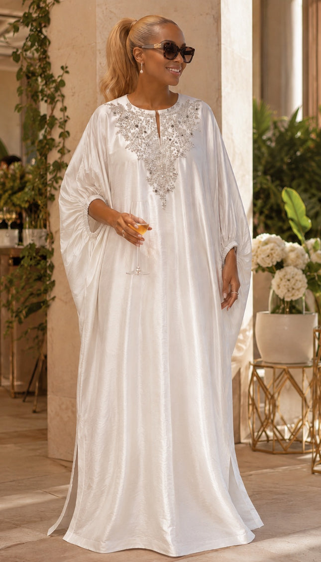 Pink Beaded Embroidery Kaftan Maxi Dress, African Bubu Gown Wedding Guest Attire Engagement Ceremony Celebrant Birthday Party Mother of The Groom
