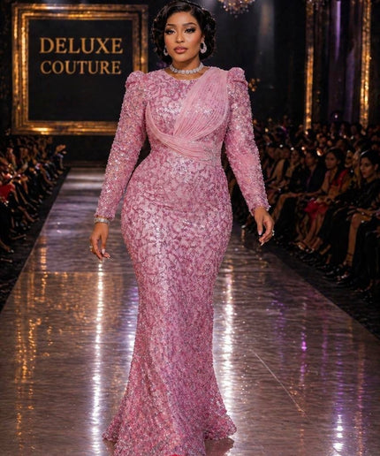 Burgundy Bead-Embellished Structured Mermaid Gown Formal Evening Wear for Mother of The Bride Wedding Guest Dress Birthday Celebrant Party Outfit