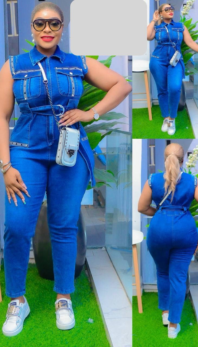 Stretch Denim Jumpsuit