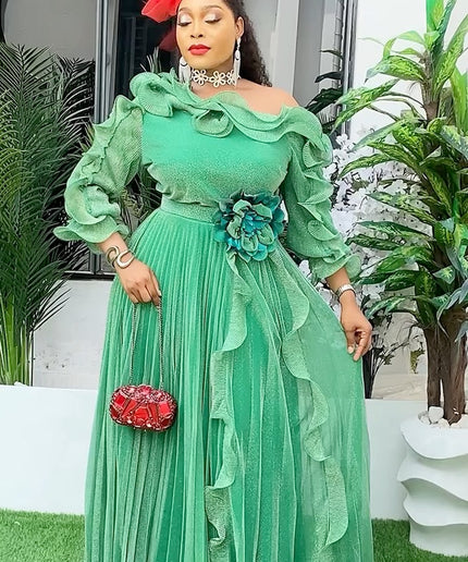Off Shoulder Ruffle Maxi Dress | Women Fashion Dresses Wedding Guest Birthday  Party Celebrant Photoshoot