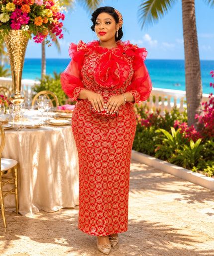 Glamorous Pink Beaded Ruffle Party Dress for Birthday Cocktail Dinner Wedding Guest Mother of The Bride Formal Evening Gown