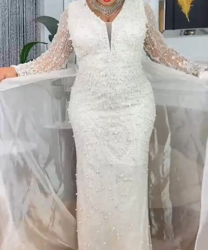 Plus Size Navy Beaded Mother of The Bride Mermaid Dress Overskirt, Wedding Guest Dress Floor Length Maxi, Birthday Formal Evening Party Wear