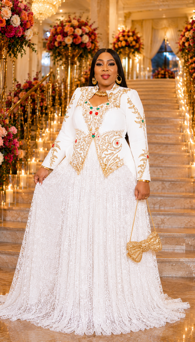Glamorous White Rhinestone Pleated Peplum Maxi Dress for Party Formal Evening Gown Mother of The Bride Cocktail Reception Birthday Celebrant