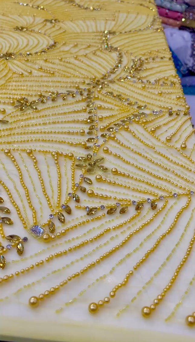 Swarovski Crystal Hand Beaded Fabric Dressmaking | Wedding Evening Gown Pageant Birthday Party Prom Dress