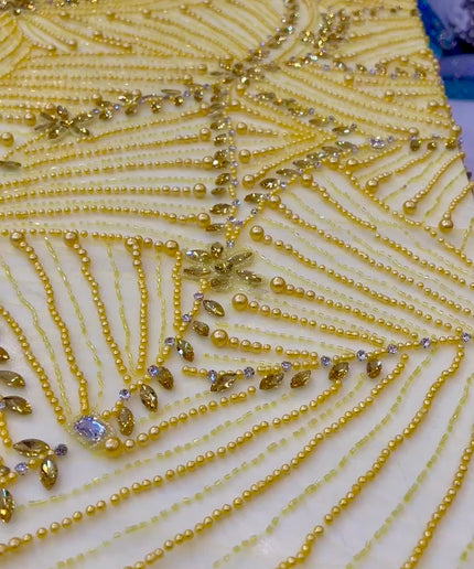 Swarovski Crystal Hand Beaded Fabric Dressmaking | Wedding Evening Gown Pageant Birthday Party Prom Dress