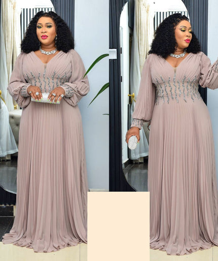 Pleated Embellished Maxi Dress