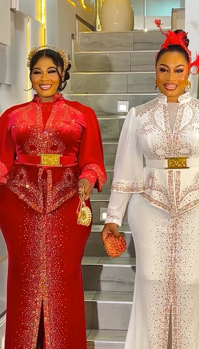 Blue Velvet Crystal Embellished Peplum Dress - Wedding Guest Birthday Dinner Mother of The Bride Anniversary Cocktail