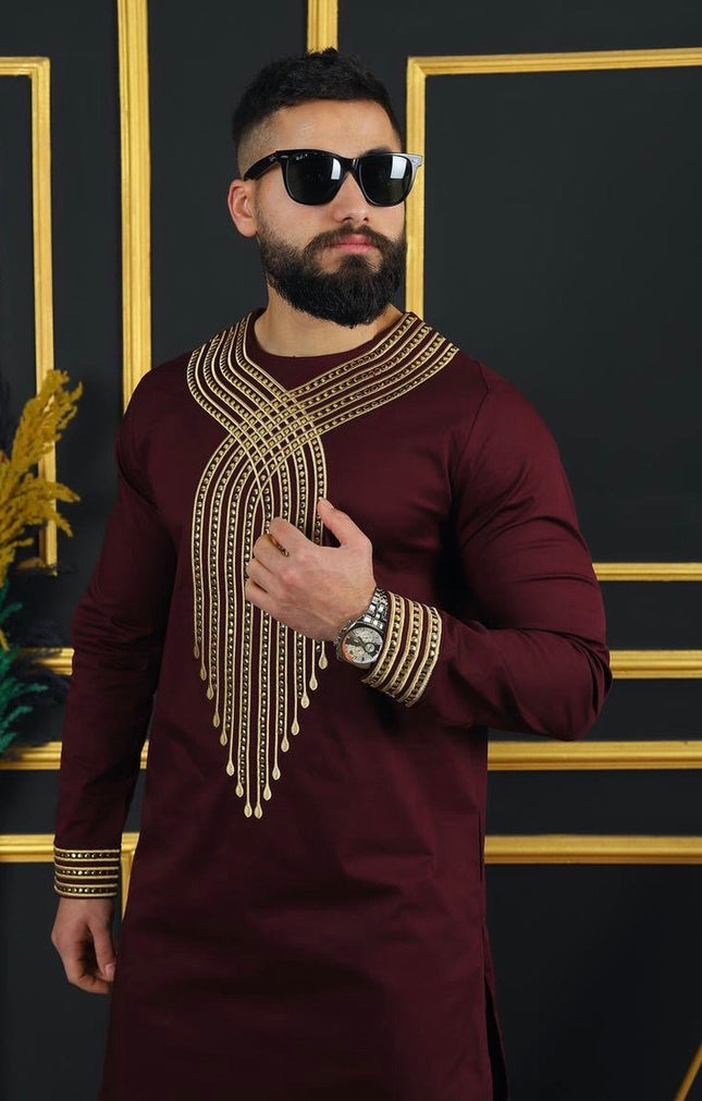 African Men's Clothing Embroidered Shirt & Pants | Wedding Groom, Groomsmen, Guest Birthday Party