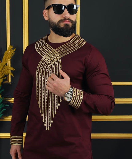 African Men's Clothing Embroidered Shirt & Pants | Wedding Groom, Groomsmen, Guest Birthday Party