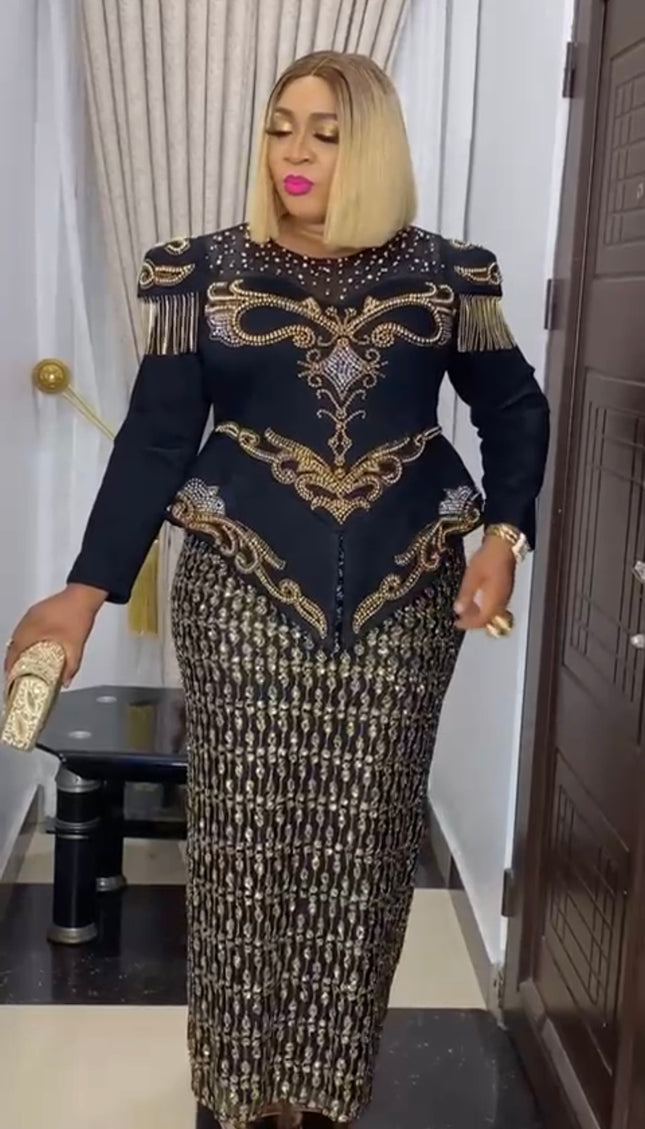 Embellished Wedding Guest Dress Sequin Beaded Mother of The Bride Party Wear