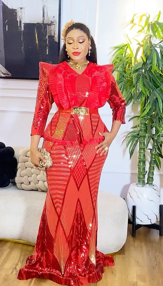 Pleated Sequin Party Dress | Wedding Guest Mother of The Bride Birthday Gala