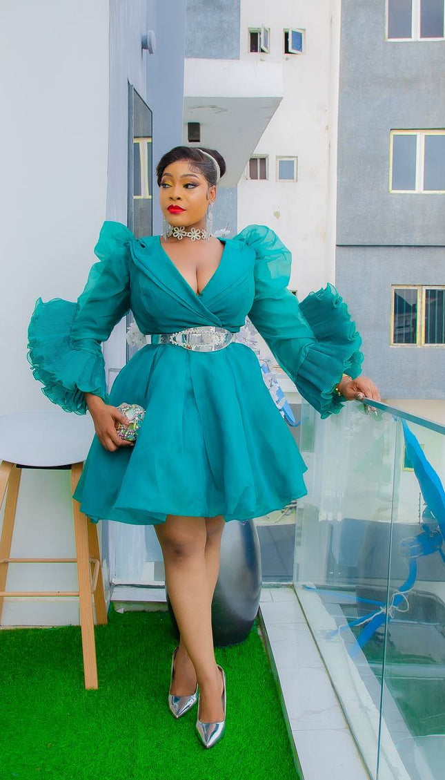 Plus Size Ruffle Sleeve White Birthday Dress Skater | Bridal Photoshoot Wedding Guest Ceremony