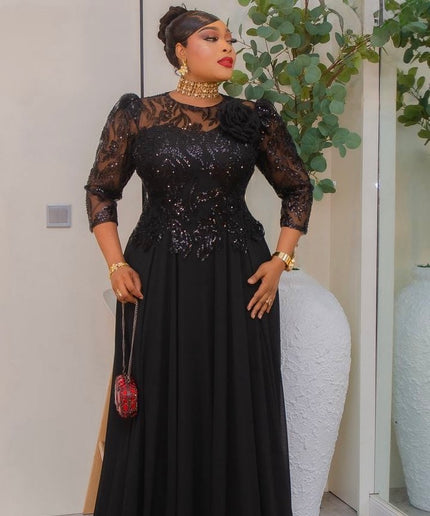 Red Sequin Embellished A-Line Dress: Wedding Guest Attire Mother of The Bride Photoshoot Birthday Party