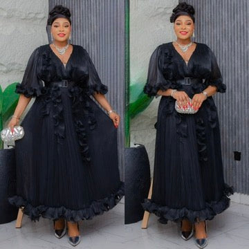 Plus Size Ruffle Maxi Dress | Birthday Party Dinner Reception Anniversary Wedding Guest Curvy Women Fashion