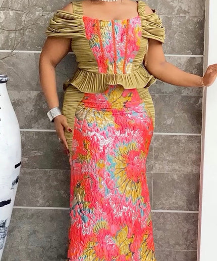 Sexy Cold Shoulder Peplum Orange Maxi Dress Wedding Guest Birthday Party Cocktail Dinner Gala Anniversary