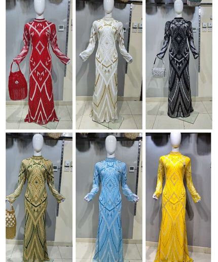 Beaded Embellished Maxi Gown | Birthday Party Reception Mother of The Bride Wedding Guest