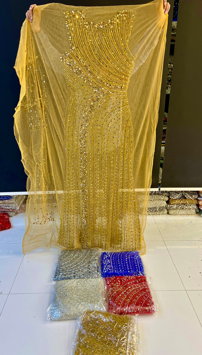 Swarovski Crystal Hand Beaded Panel Dress | Wedding Guest Dress Prom Dress Birthday Party Celebrant Dressmaking