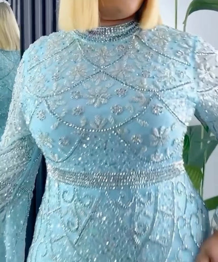 Fancy Embellished Wide Sleeve Maxi Dress | Wedding Guest Birthday Party Gala Anniversary