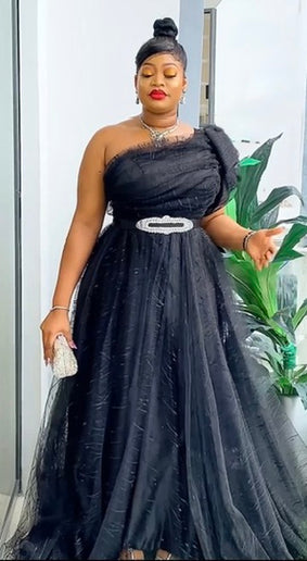 One Shoulder A-Line Gown Mother of The Bride Curvy, Summer Wedding Guest Maxi Dress, Birthday Photoshoot Bridal Reception Gala Ball Gown