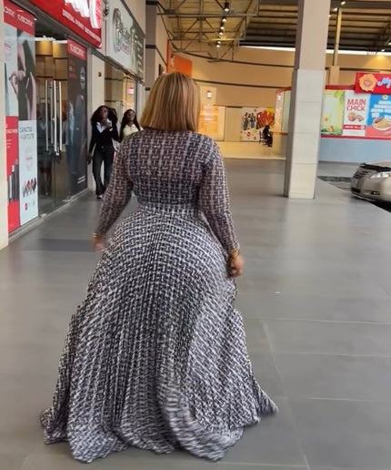 Classy Top & Pleated A-Line Skirt, Matching 2-Piece Set for Wedding Guest Outfit Birthday Party Dinner Ladies Night Concert - Plus Size Fashion