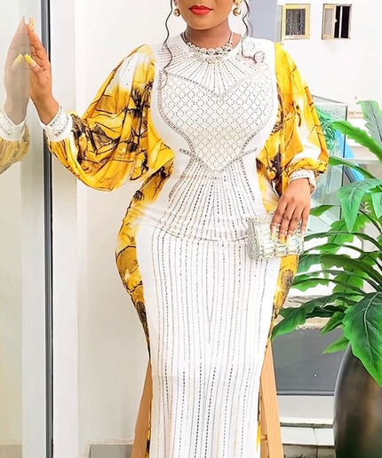 White Rhinestone Wedding Guest Maxi Dress | Cocktail Anniversary Reception Gala Dinner Birthday Party Dinner