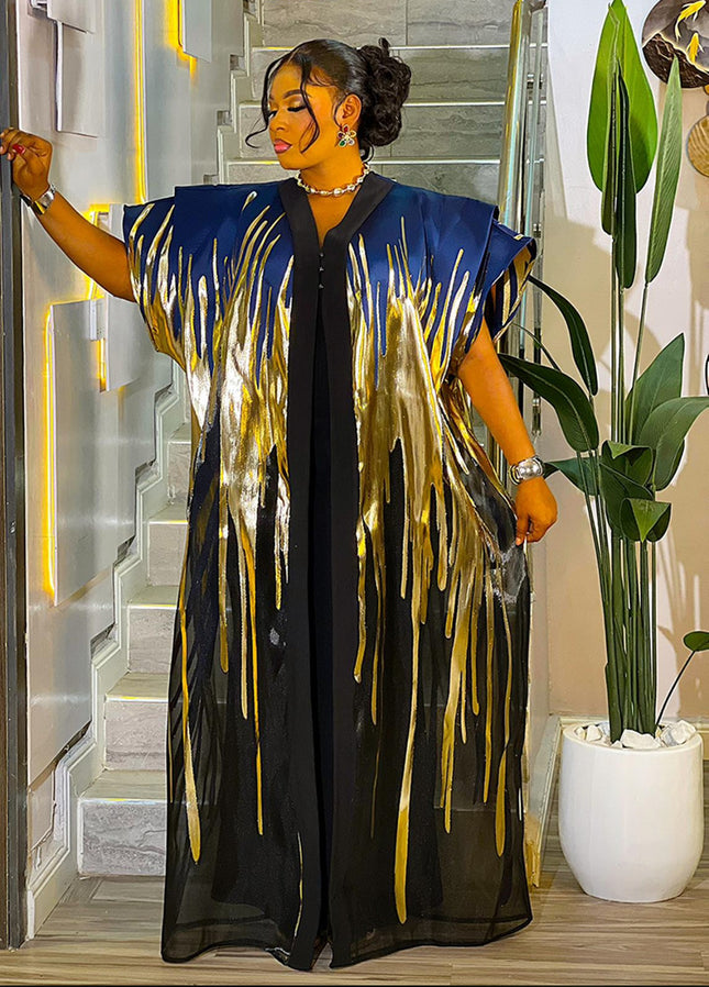 Classy Kaftan Dress 2-Piece Set, Mikado Metallic Brocade Bubu African Wedding Guest Attire Engagement Ceremony Birthday Party Dinner Celebrant Photos Plus Size