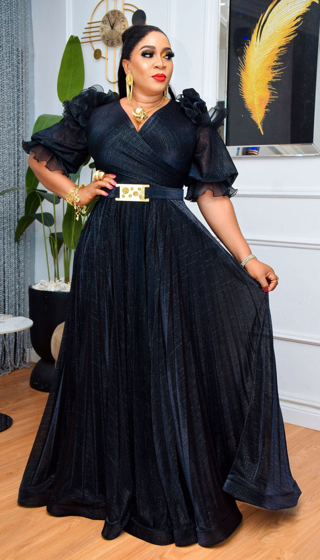 Elegant Ruffle A-Line Gown