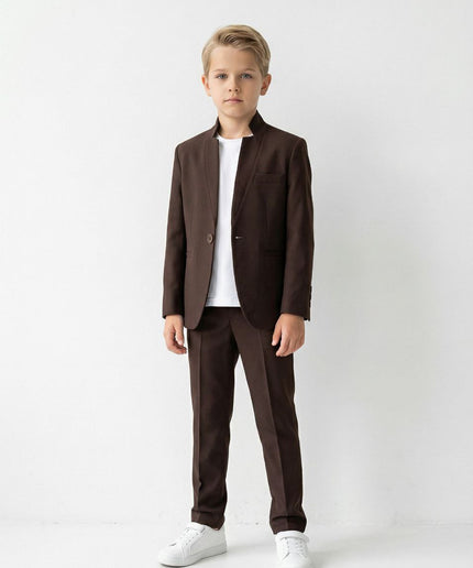 Boys' Sporty Suit 3-Piece Set, Blazer White T-Shirt & Pants: Graduation Outfit, Wedding, Birthday Party Photoshoot Formal Special Occasion