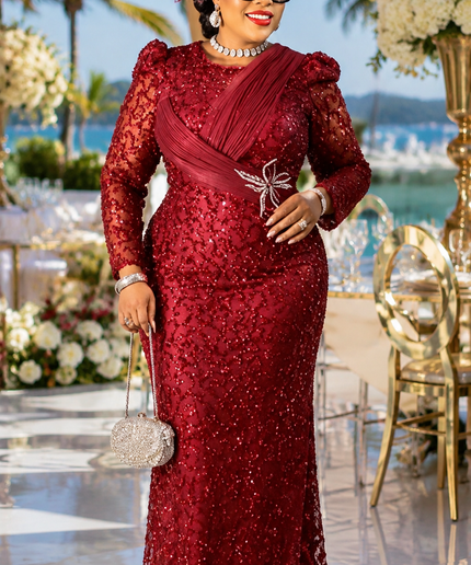 "Center of Attention" Black Beaded Sequin Formal Evening Dress Mother of The Bride Attire Wedding Guest Birthday Party Church Cocktail Reception Plus Size