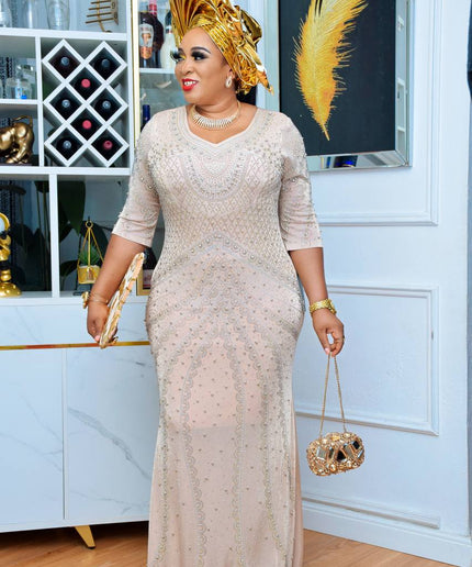 Plus Size Embellished Mother of The Bride Gown, Burgundy Wedding Guest Mermaid Dress Long Maxi, Party Anniversary Birthday Celebrant Worthy