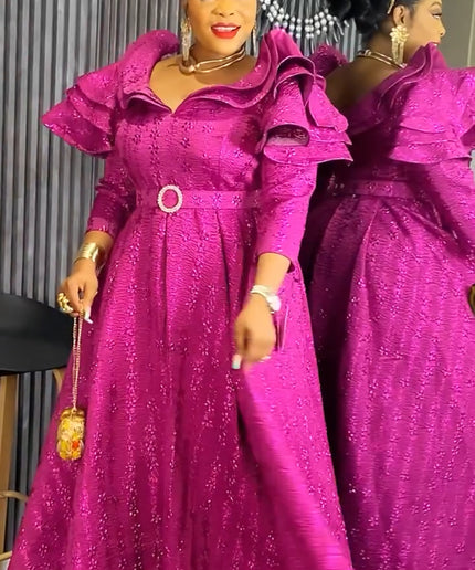 Gold Brocade Wedding Guest Dress Maxi Plus Size Mother of The Bride A-Line Gown Evening Wear Dinner Birthday Photoshoot Celebrant Worthy