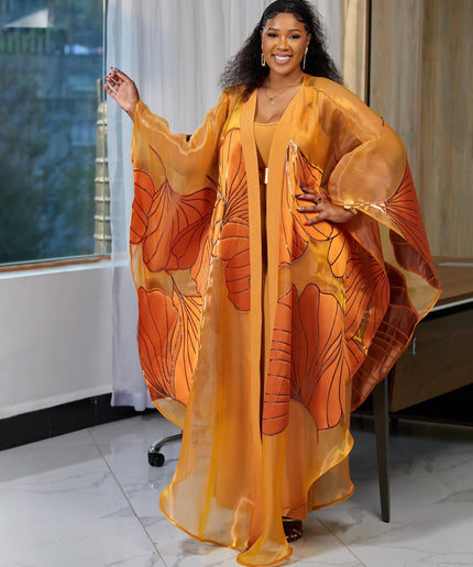 African Kaftan 2-Piece Brocade Bubu Dress Set - Wedding Guest Dress Mother of The Bride Evening Party Wear