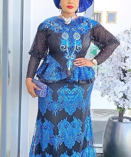 Embellished Peplum Maxi Evening Gown | Wedding Guest Mother of The Bride Birthday Party