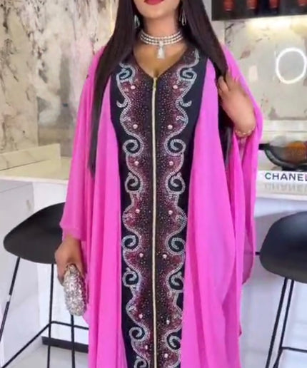 Kaftan with Rhinestone Embellishments | African Party Wedding Guest Bridal Mother of The Bride Birthday Celebration