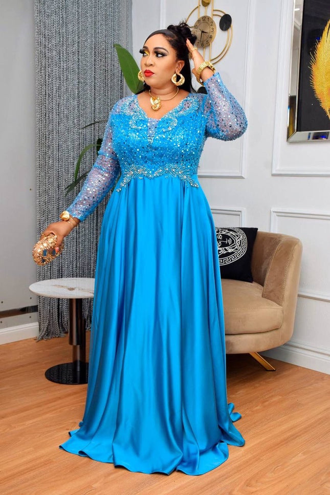 Gold Sequin Applique Maxi Gown | Wedding Guest Mother of The Bride Photoshoot Anniversary