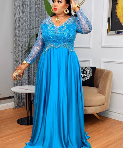 Sequin Applique Maxi Gown